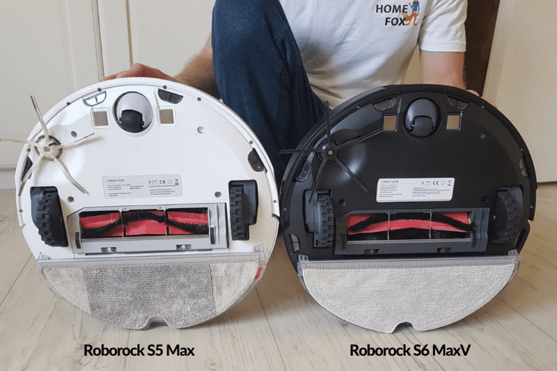 Roborock S5 Max сравнивается с Roborock S6 MaxV снизу